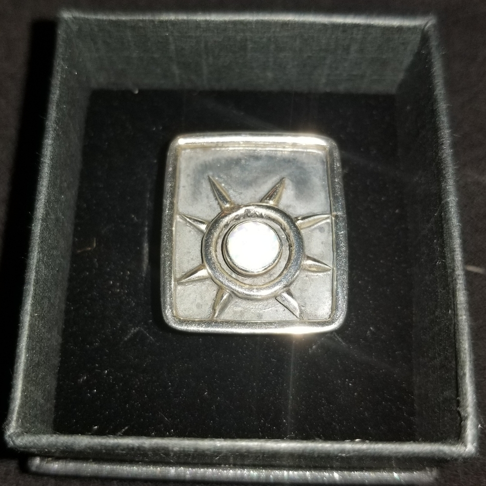 OOAK Sterling Opal Sun Shield Ring